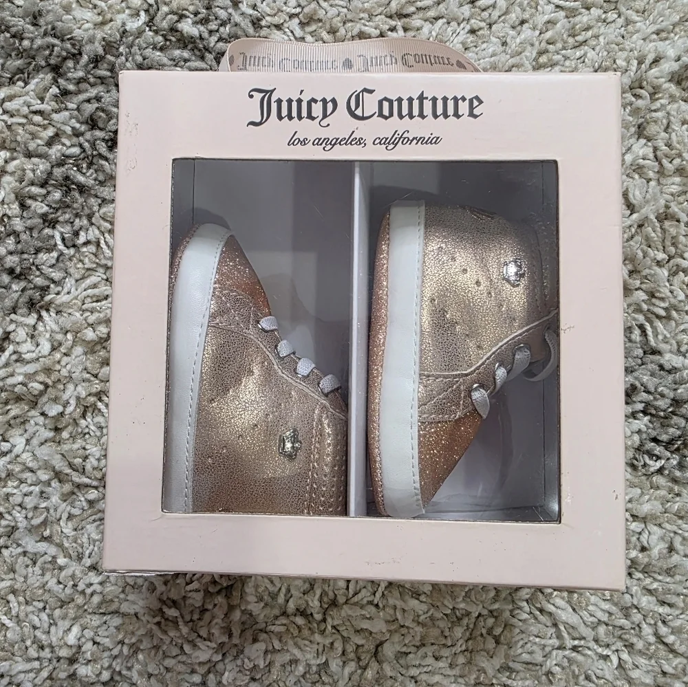 Juicy Couture Kids Shimmering Gold Sneakers